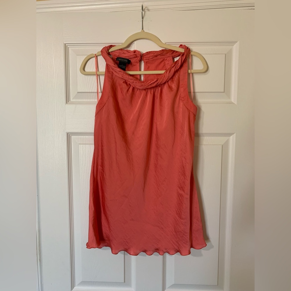 Spense Sleeveless Rope Detail Neckline Sleeveless Top Sz L Romantic Coquette